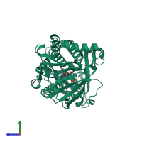 PDB entry 1cj4 coloured by chain, side view.