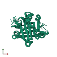 PDB entry 1cj5 coloured by chain, ensemble of 10 models, front view.