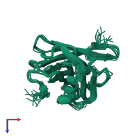 PDB entry 1cj5 coloured by chain, ensemble of 10 models, top view.