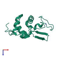 PDB entry 1cj8 coloured by chain, top view.