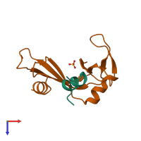 PDB entry 1cjr coloured by chain, top view.