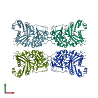 PDB entry 1cjx coloured by chain, front view.