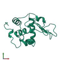 Lysozyme C in PDB entry 1ckd, assembly 1, front view.