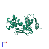 PDB entry 1cke coloured by chain, top view.