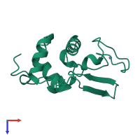 PDB entry 1ckf coloured by chain, top view.