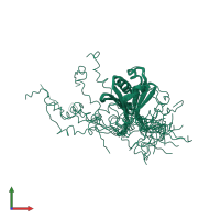 PDB entry 1ckv coloured by chain, ensemble of 14 models, front view.