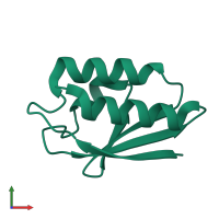 PDB entry 1cm3 coloured by chain, front view.
