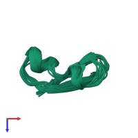 PDB entry 1cmr coloured by chain, ensemble of 18 models, top view.