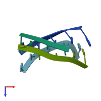 PDB entry 1cn0 coloured by chain, top view.