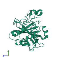 PDB entry 1cng coloured by chain, side view.