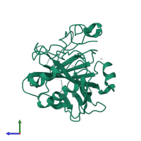 Carbonic anhydrase 2 in PDB entry 1cni, assembly 1, side view.