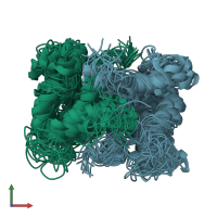 PDB entry 1cnp coloured by chain, ensemble of 22 models, front view.