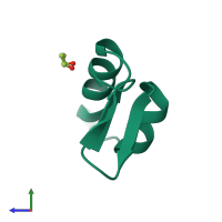 PDB entry 1cnr coloured by chain, side view.
