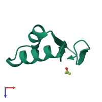 PDB entry 1cnr coloured by chain, top view.