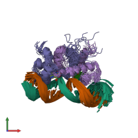 PDB entry 1co0 coloured by chain, ensemble of 15 models, front view.
