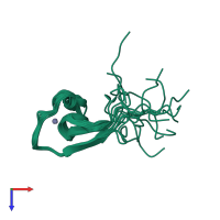 PDB entry 1co4 coloured by chain, ensemble of 15 models, top view.