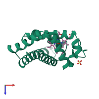 PDB entry 1co8 coloured by chain, top view.