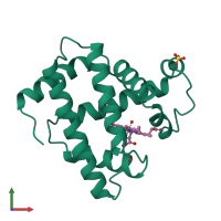 PDB entry 1co9 coloured by chain, front view.