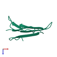 PDB entry 1cod coloured by chain, top view.