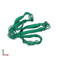 PDB entry 1coe coloured by chain, ensemble of 11 models, front view.