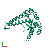 PDB entry 1coj coloured by chain, front view.