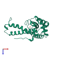 PDB entry 1coj coloured by chain, top view.