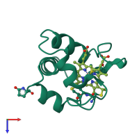 PDB entry 1cor coloured by chain, top view.