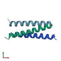 PDB entry 1cos coloured by chain, front view.