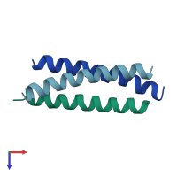 PDB entry 1cos coloured by chain, top view.