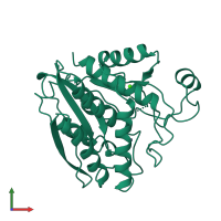 PDB entry 1cp7 coloured by chain, front view.