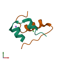 PDB entry 1cph coloured by chain, front view.