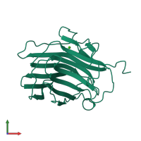 PDB entry 1cpm coloured by chain, front view.