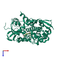PDB entry 1cpt coloured by chain, top view.