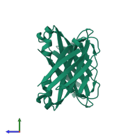 CH3 DOMAIN OF MAK33 ANTIBODY in PDB entry 1cqk, assembly 1, side view.
