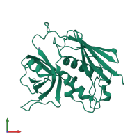 PDB entry 1cqv coloured by chain, front view.