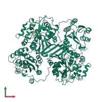 Homo dimeric assembly 1 of PDB entry 1cr6 coloured by chemically distinct molecules, front view.