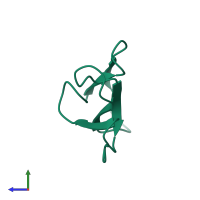 PDB entry 1cre coloured by chain, side view.