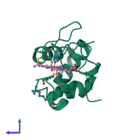 PDB entry 1crg coloured by chain, side view.