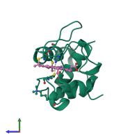 PDB entry 1crj coloured by chain, side view.