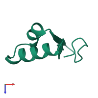 PDB entry 1crn coloured by chain, top view.