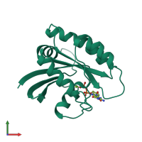 PDB entry 1crq coloured by chain, front view.