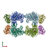 PDB entry 1cs0 coloured by chain, front view.