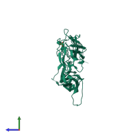 PDB entry 1cs6 coloured by chain, side view.