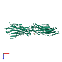 PDB entry 1cs6 coloured by chain, top view.