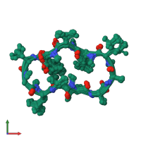 PDB entry 1csa coloured by chain, ensemble of 18 models, front view.