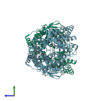 PDB entry 1csj coloured by chain, side view.