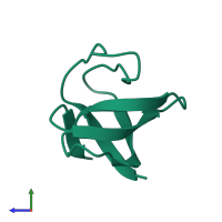 Monomeric assembly 2 of PDB entry 1csk coloured by chemically distinct molecules, side view.