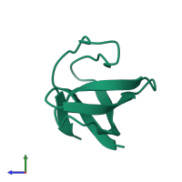 Monomeric assembly 3 of PDB entry 1csk coloured by chemically distinct molecules, side view.