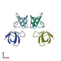 PDB entry 1csk coloured by chain, front view.