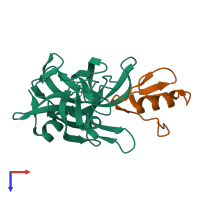 PDB entry 1ct2 coloured by chain, top view.